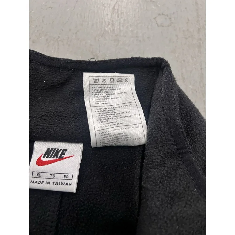 Nike Fit Vintage 1/4 Zip Fleece Jacket‎ Men's XL Black White Tag Rare Retro